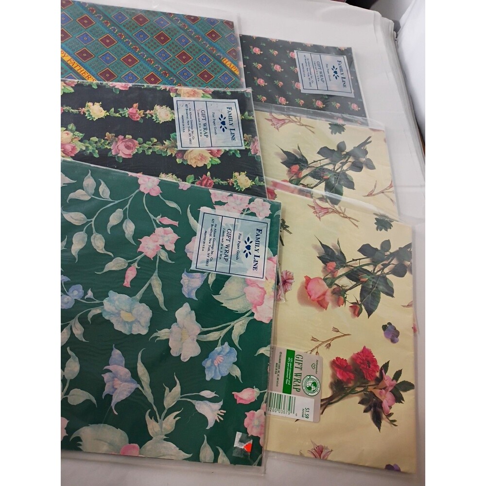 Vintage Unused Wrapping Paper Victoria Floral Styled Paper 2 Sheets 20"X30"